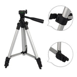 Pack Of 03 3.5 Feet Adjustable Tripod Stand for Mobile Phones and Cameras with Mobile Holder, Portable DSLR Stand for Vlogging, Universal Silver Model 3110 and Bag