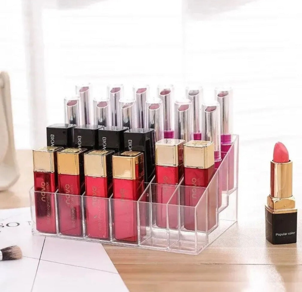 24 Grid Makeup Organizer Storage Box Cosmetic Box Lipstick Jewelry Box Case Holder Display Stand make up organizer