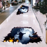 Halloween 3D View Horror Wall Sticker Floor Mural Waterproof Movable Home Decor (Ghost Han Size 45x60 dAfh1101)