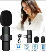 Wireless Lavalier Microphone for iPhone & Android, Plug-and-Play Mini Lapel Mic with Noise Reduction for Vlogging, YouTube, and Live Stream