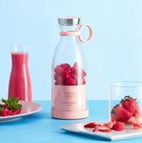 Portable 6 Blades Mini Bottle Juicer | USB Rechargeable Smoothie Blender | Powerful Personal Fruit Mixer For Travel, Gym & Home Use (Random Color)