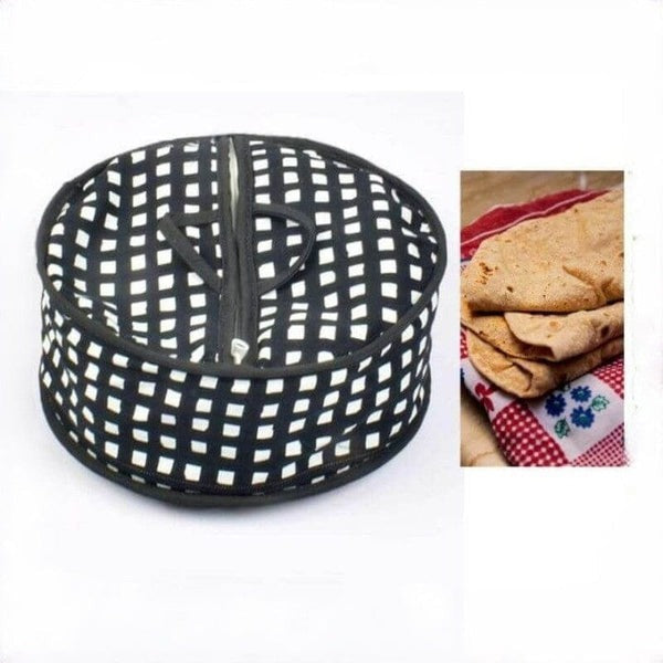 Roti Zipper Bag – Reusable, Airtight And Insulated Storage Bag For Keeping Chapati Fresh And Warm (Random Design)