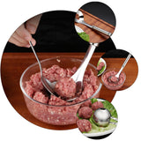 Meatball Spoon | Stainless Steel Scoop Ball Maker | Non?Stick Meatball Baller with Long Handle