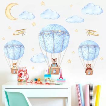 JM7343 Cute Hot-air Balloon Design Wall Sticker