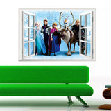 Frozen ElLsa Anna Olaf Kristoff Sven Hans 3D Window Wall Poster, Wallpaper, Wall Sticker Home Decor Stickers for bedrooms, Living Room, Hall, Kids Room, Play Room LM6006 Size: 45x60