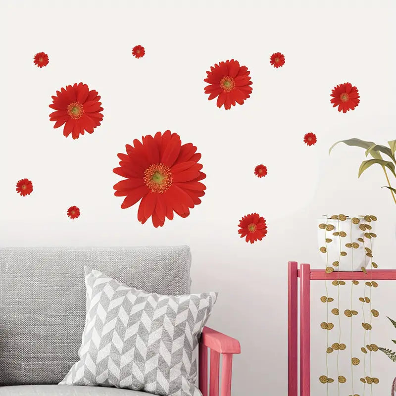 Interior Wall Sticker Gerberas Red size 45x60 ay6015a