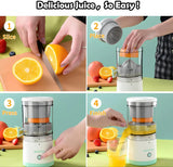 Portable Electric Citrus Juicer Hands-Free Rechargeable Orange Lemon Grapefruit Juicer Easy to Clean Juicer Machine | Orange, Lemon Juicer and Squeezer | Juice Extractor | Juice Blender