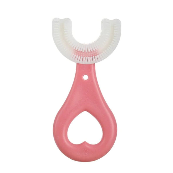 360 Degree U-Shaped Baby Toothbrush [Pack of 2] | Children Child Toothbrush Teethers Baby Brush Silicone Teeth Oral Care Cleaning | (Random Color)
