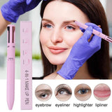 Multi-effect 4 In 1 Eyeliner Eyebrow Pencil Contour Pen Long Lasting Waterproof  for girls, eyeliner lipstick highlighter brow liner all in one (Random Color)