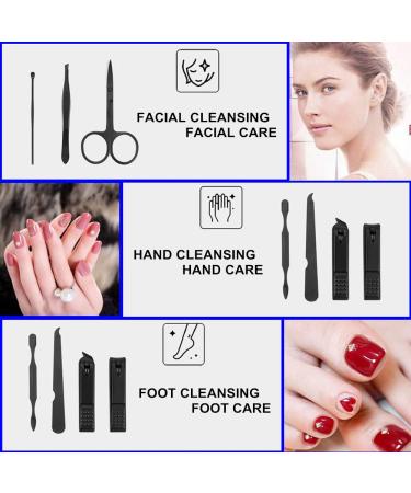 7 PCs QURIPE  Manicure set, Nail Clippers Kit, Stainless Steel Manicure Kit, Nail Clipping Tools Portable Travel Grooming Kit