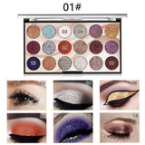 Miss Rose 18 Colors Sequins Glitter Powder High Gloss Pearly Eye shadow Palette