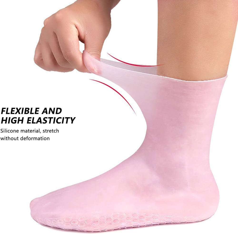 Silicone Jelly Socks Gel Moisturizing Socks Foot Care Protector Silicone Moisturizing Gel Heel Socks 1 Pair - Silicone Heel Pad Waterproof For Foot Care - Multi-Purpose Socks