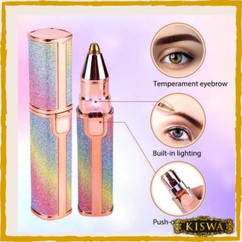 Women's 2-in-1 Travel Epilator Epilator Painless Eyebrow Epilator Electric Shaver Rechargeable Pocket USB With LED Light For Women Free Shipping From Spain