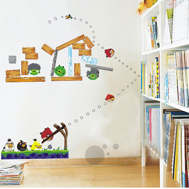 Red & Green Angry Birds Design Wallpaper size 50x70 lm7021