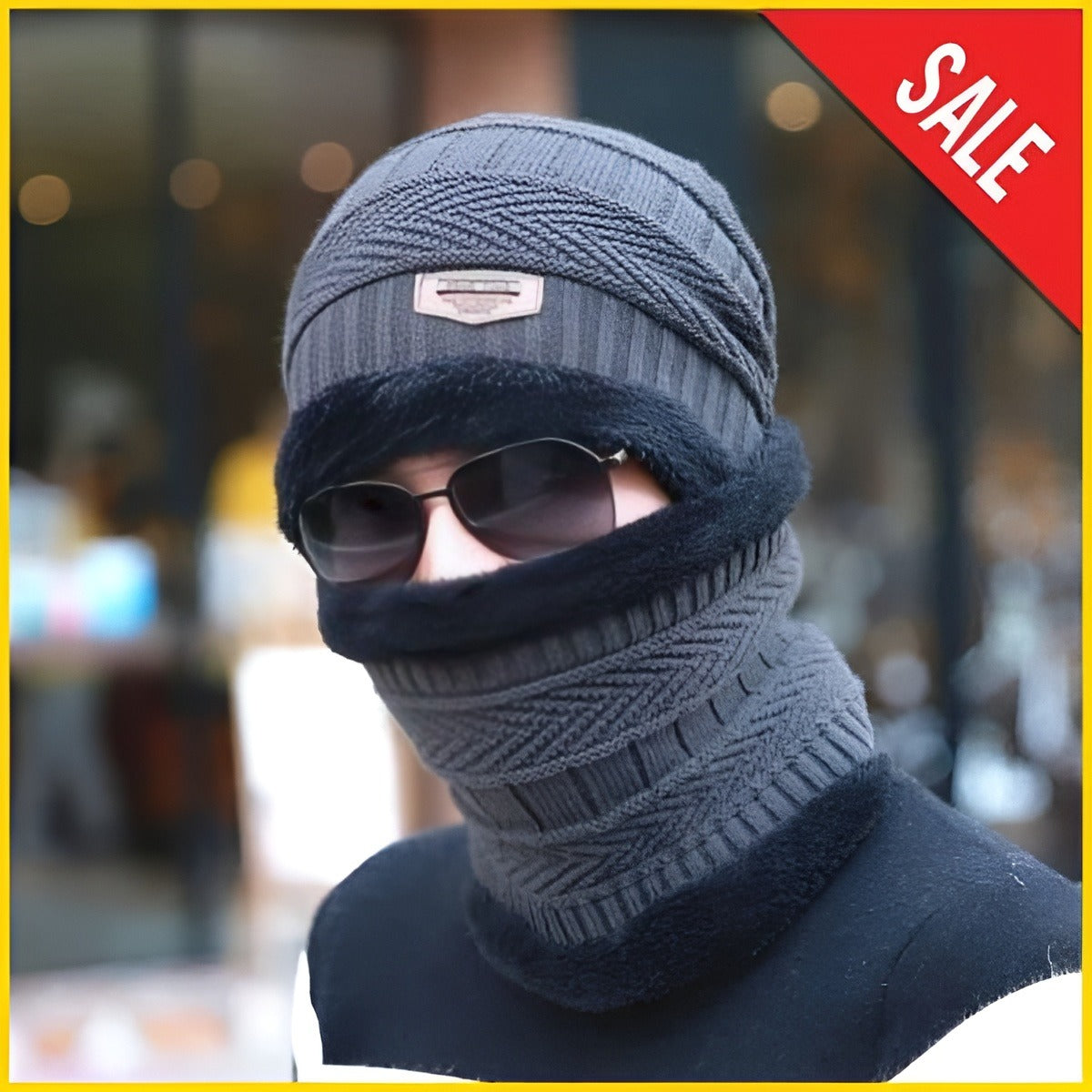 Wool Cap With Neck Warmer | Beanie And Scarf Set | Winter Thermal Wool Cap For Men And Women (Random Color)