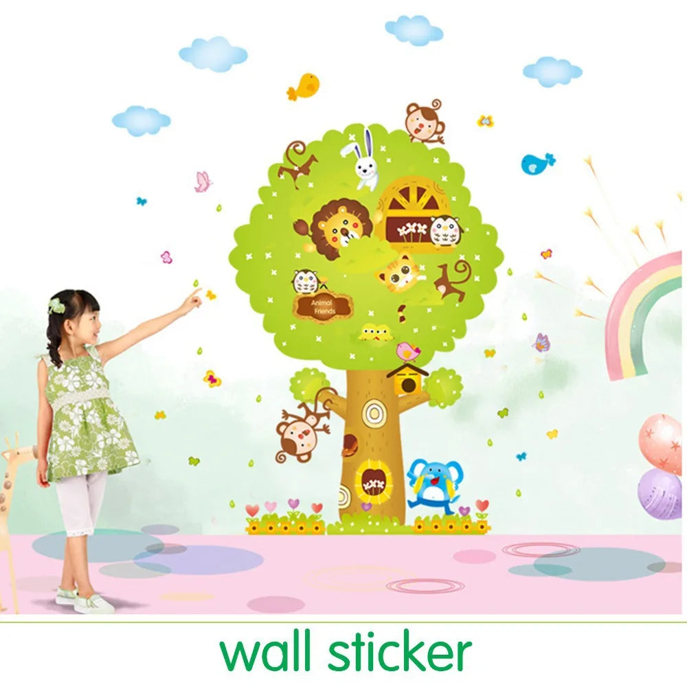 Direct Selling Bathroom Adesivos Poster Children's Room Decor Removable Tree Sticker Kindergarten Classroom Layout monkey