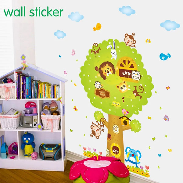 Direct Selling Bathroom Adesivos Poster Children's Room Decor Removable Tree Sticker Kindergarten Classroom Layout monkey