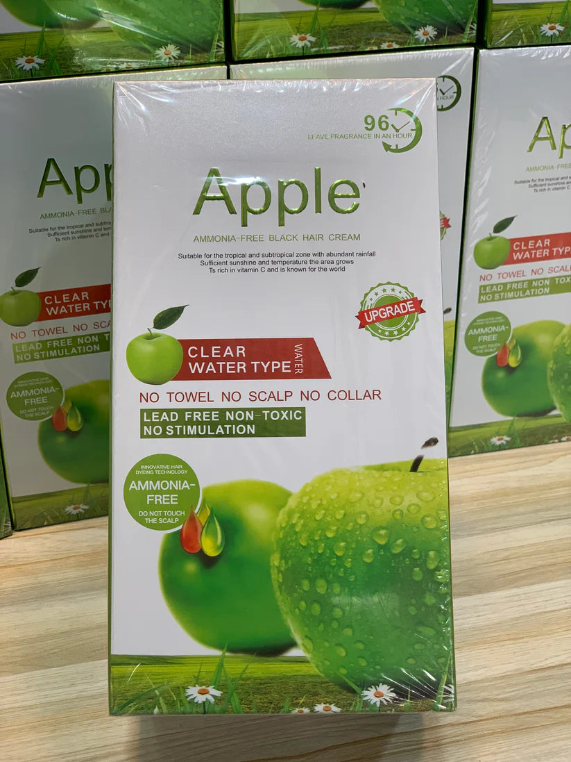 Apple Ammonia-Free 2 in 1 Black Hair Cream, 100% Organic Black Hair Dye- Natural Black Hair Color cream 1000ml