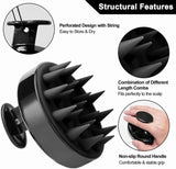 Shampoo Massager Brush Scalp Hair Scrubber with Soft Silicone Bristles For All Type Of Hairs Straight Curly Wet Dry For Men Women child (Black)