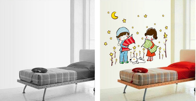 Ay7040 Sleeping Child Cartoon Wall Sticker Cartoon Home Decor Children's House Decor Decals Remove PVC Wall Stickers   Sleeping Child Cartoon Wall Sticker Cartoon Home Decor Children's House Decor Decals Remove PVC Wall Stickers