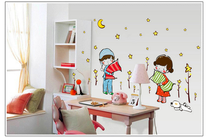 Ay7040 Sleeping Child Cartoon Wall Sticker Cartoon Home Decor Children's House Decor Decals Remove PVC Wall Stickers   Sleeping Child Cartoon Wall Sticker Cartoon Home Decor Children's House Decor Decals Remove PVC Wall Stickers