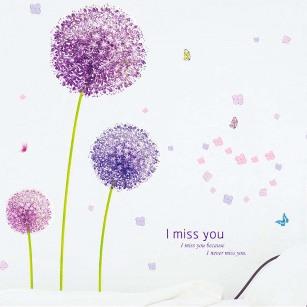 Flowers wall stickers - Dandelions - Butterflies ay7129