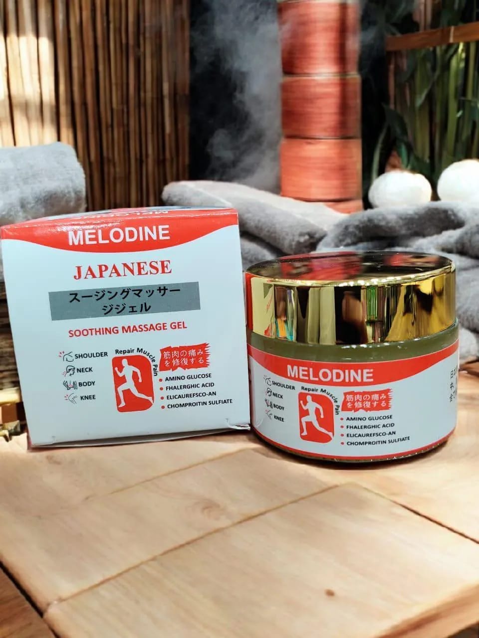 Melodine Japanese Soothing Massage Gel (120g) – For Neck, Shoulder, Knee & Muscle Pain Relief - Fast Acting