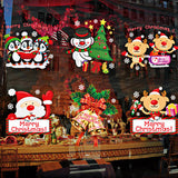 snowflake snowman bell star penguin sleigh SK9108 glass window decoration holiday arrangement Wall sticker