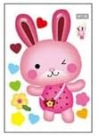036M1-26 Wall Stickers, Just Stick Them On, Wall, DIY, Makeover, Interior, Pink, Rabbit, Wink, Kids, Wall