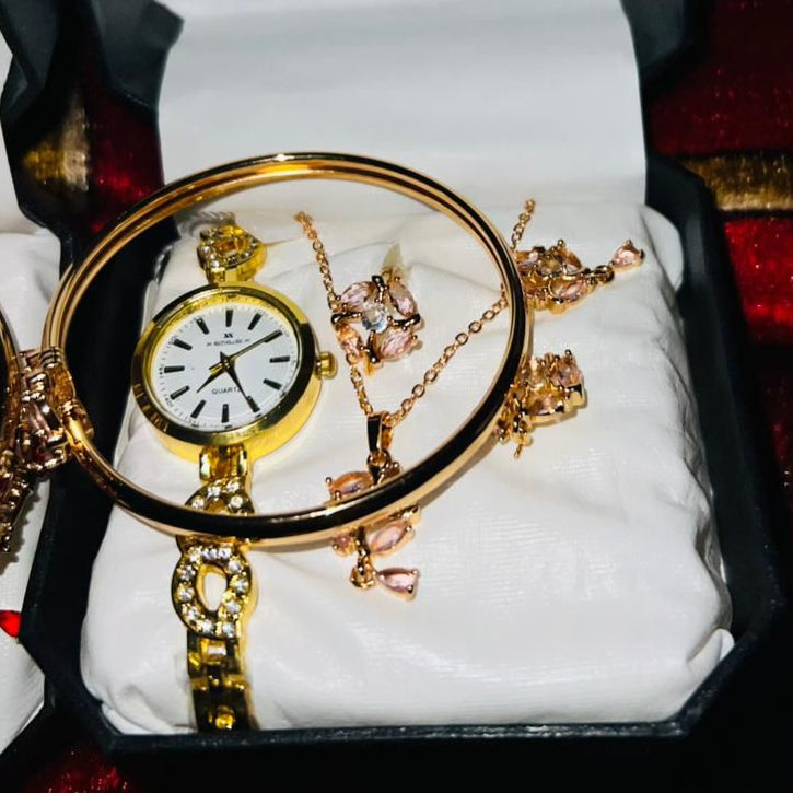 Ladies Watch With Jewellery & Bangle Elegant Stylish Durable Quality Timeless Design (With Box)