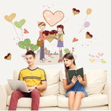 They started dating couples marriage room wall stickers love stickers love flowers wedding blessing