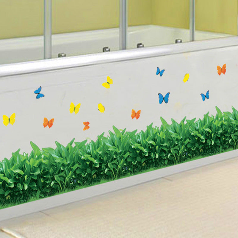 AY7185 Wholesale wall stickers skirting wall decoration stickers mirror self-adhesive grass stickers green land
