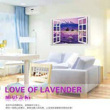 ay9234b Large Lavender Mountain 3D Window Scene View Removable Wall Sticker Decal