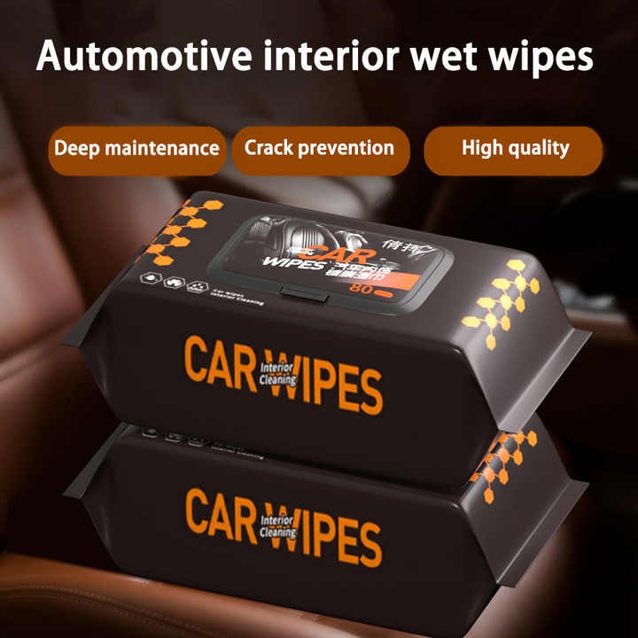 Premium 80Pcs Car Interior Wipes – Quick Shine, Dust Removal & Streak-Free