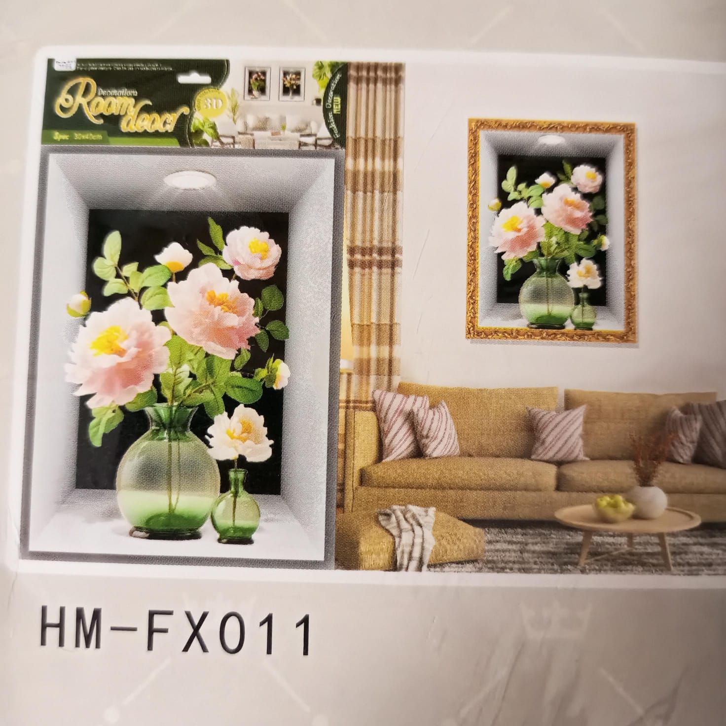 3D Aweosome flower Chinese Style Flower Classical Vase Wall Sticker