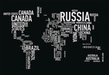 World Map Wall Decal With Country Names World Country Atlas Sticker Vinyl Wall Map Decor Office Wall Art Decor Black size 60x90 nc015
