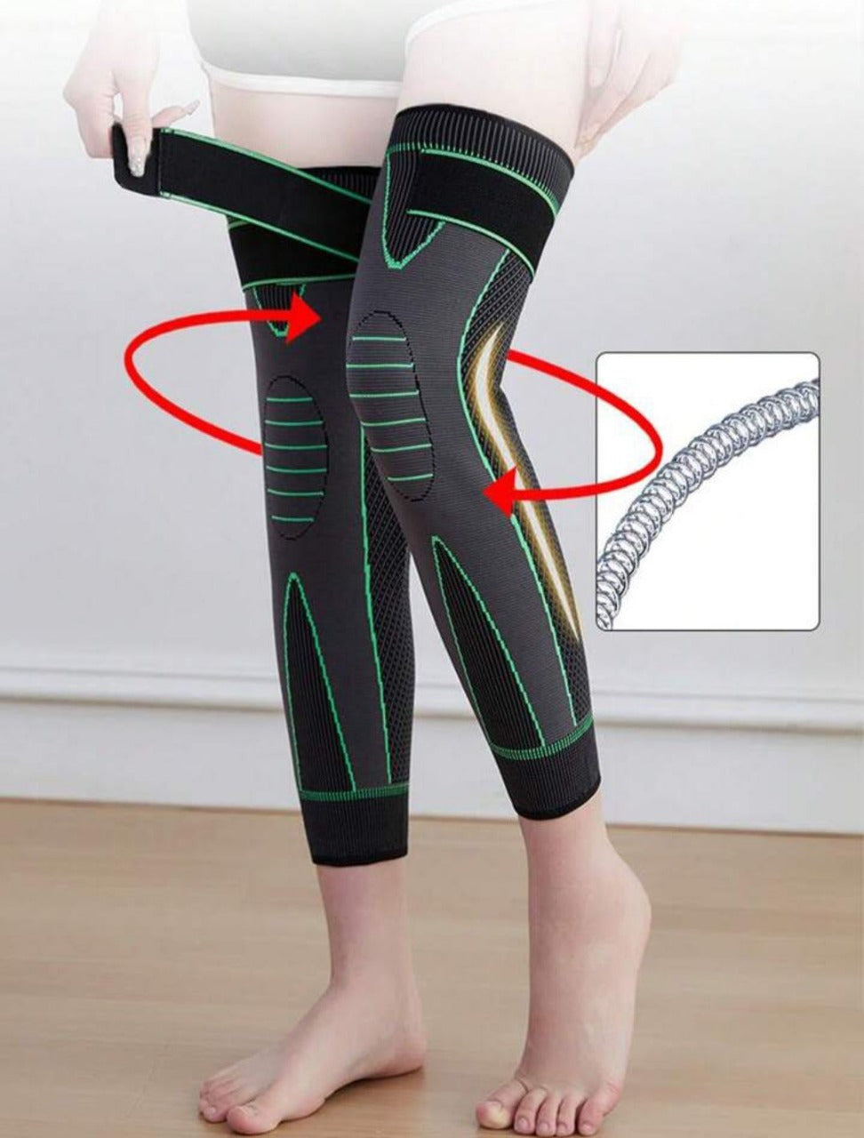 1 Piece Adjustable Compression Knee Support Brace | Breathable Elastic Knee Pad With Strap For Pain Relief, Sports Protection, And Joint Support (With Box)