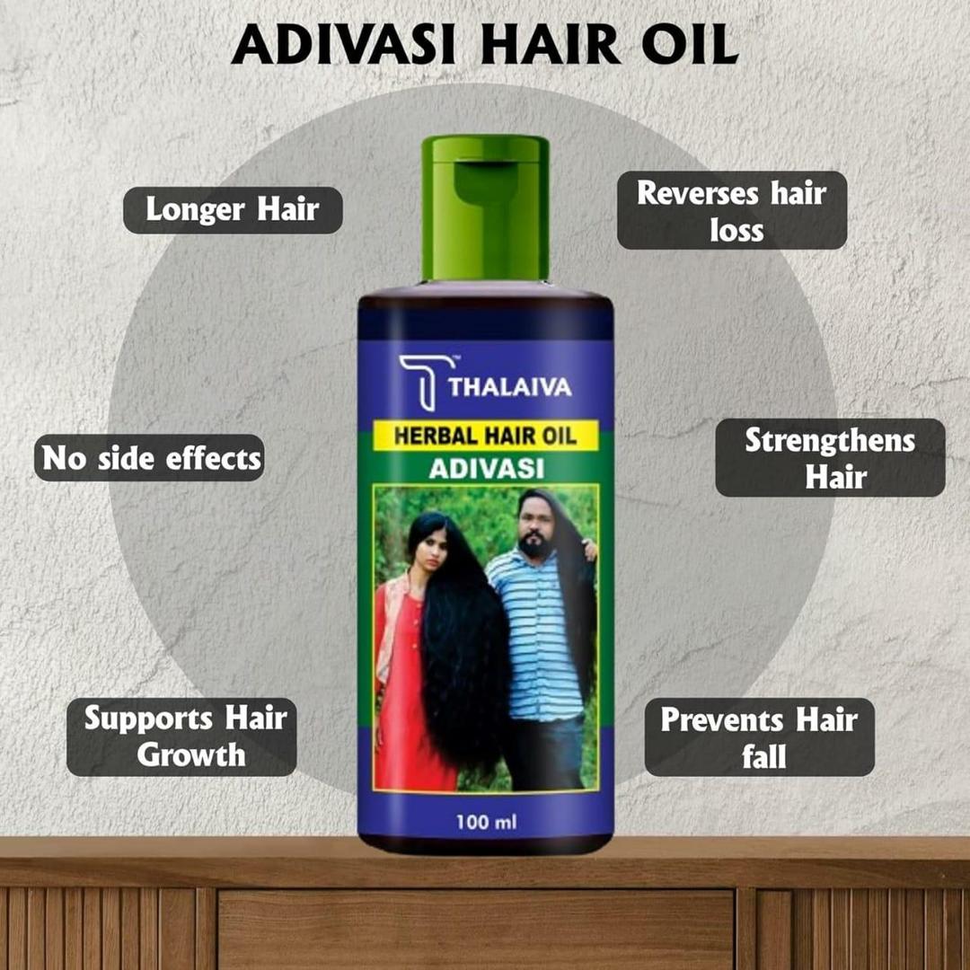 Adivasi Herbal Hair Oil And Shampoo Deal Pack Of 2 – Natural Hair Care Combo For Strong, Shiny, And Healthy Hair (Oil 100ml + Shampoo 200ml)