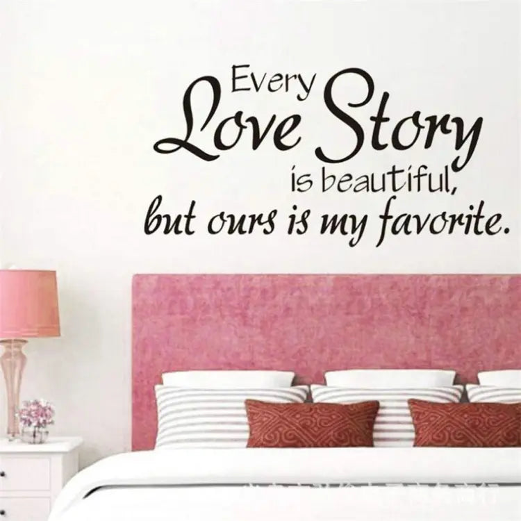 Df5301  2 X 1 Feet  Every Love Story Is Beautiful But Ours is My Favorite  Vinyl Wall Decor For Home , , Bad Rooms ,   Lovers  Wall Sticker-Black