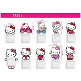 10pcs/set Hello Kitty Light Switch Stickers Wall Sticker Art Home Decor | Cute Hello Kitty Self Adhesive Light Switch Sticker size 30x45 kg3004