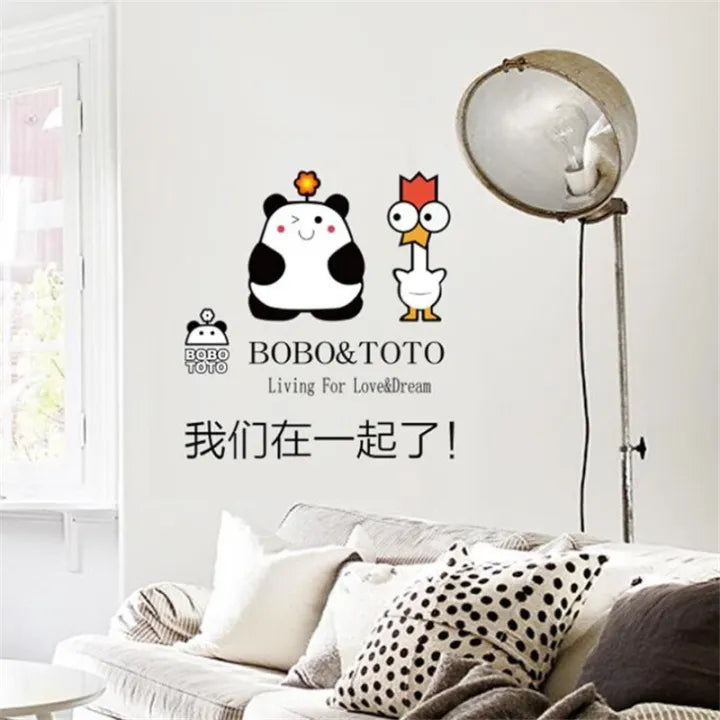 【WEJA】Cartoon BOBO and TOTO wall stickers Living room bedroom door and window decoration decals wall stickers for kids rooms size 30x45 AY1077