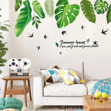 Green Summer Leaves Removable  Wall Art Sticker Home Decor