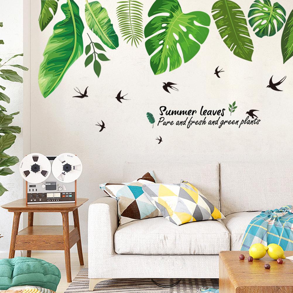 Green Summer Leaves Removable  Wall Art Sticker Home Decor