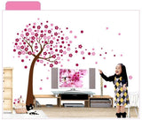 Ay9026a B Red And Blue Background Products Korean Pink Cherry Tree Bedroom Wall Stickers