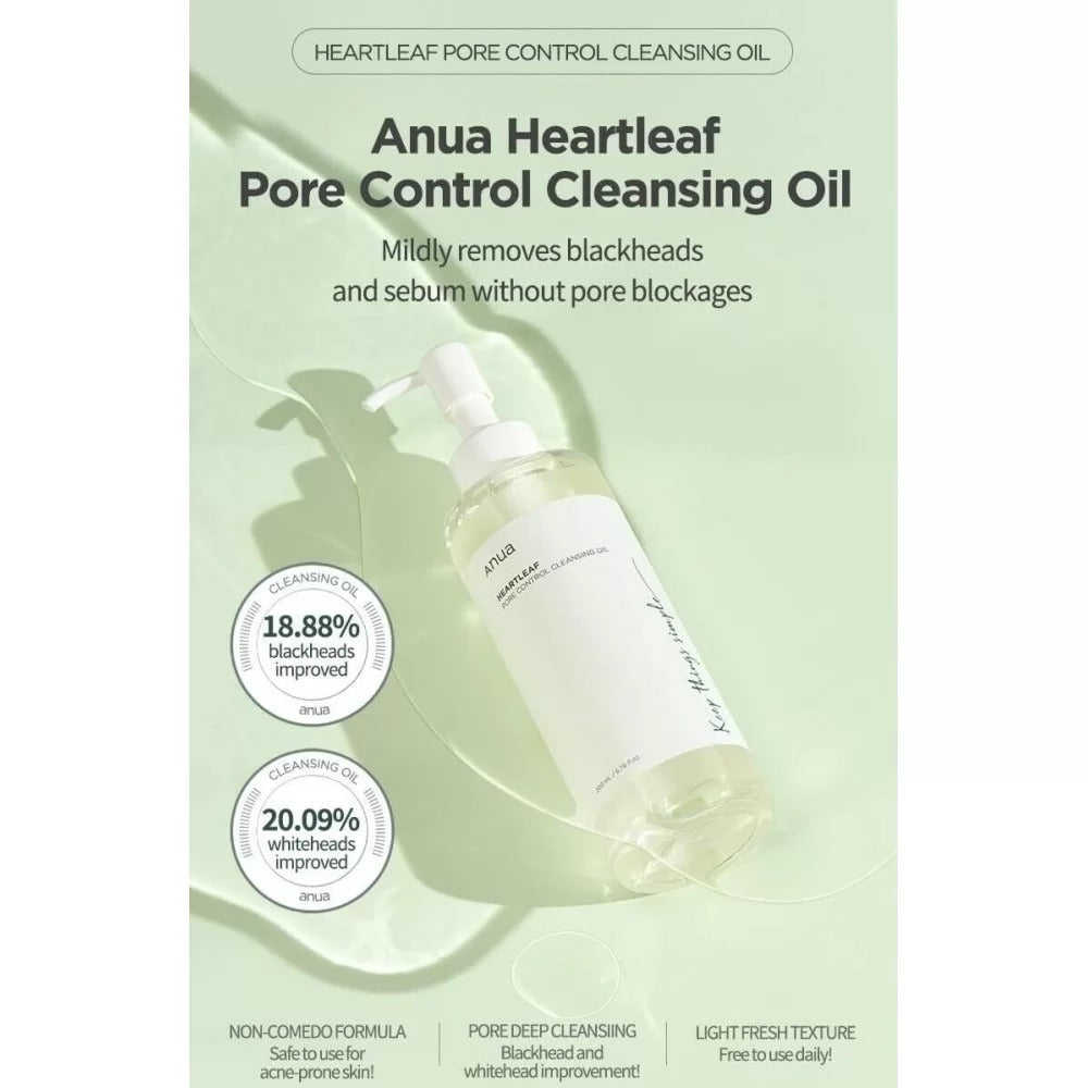 Anua Heartleaf Pore Control Cleansing Oil | Gentle Deep-Cleansing Korean Skincare – Imported
