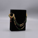 Unique simple nath design  crystal mahroon and  green