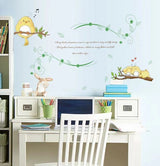 【WEJA】Cartoon bird stickers background stickers cute creative combination decorative painting DIY can remove wall stickers room deco size 50x70 mj7017