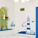 Wallpaper Removable Lighthouse Wall Stickers Art Design DIY Wall Decoration 3D Vinyl Sticker Decal for Home Living Room Bedroom Bathroom Kitchen Decor Mural Quotes Fashion Wall Amaone size 20x40cm Ay008