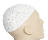 Men's Cotton Knitted Namaz Cap Pack Of 3 Comfortable And Breathable White Prayer Caps For Daily Use