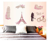 Eiffel Tower Wall Sticker Love Romance Wall Sticker For Home Decor.